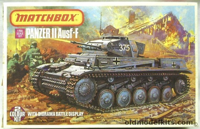 Matchbox 1/76 Panzer PzKfpw II Ausf-F Tank with Diorama Display Base, PK81 plastic model kit